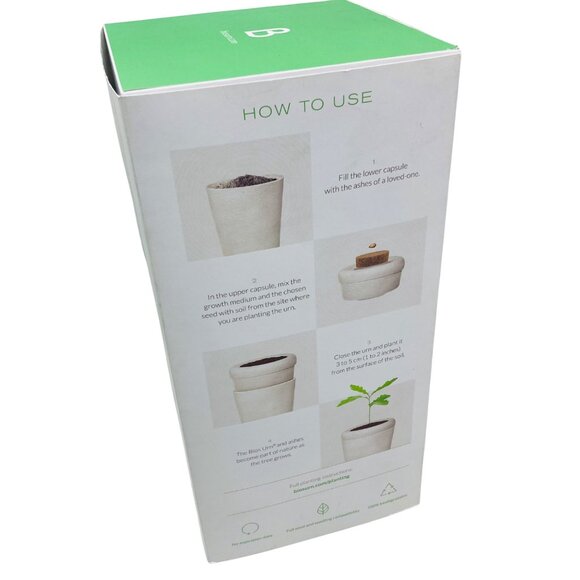 Bios Biodegradable Urn Return to Nature w/ Pine Tree Seeds or Use your own - Picture 2 of 3